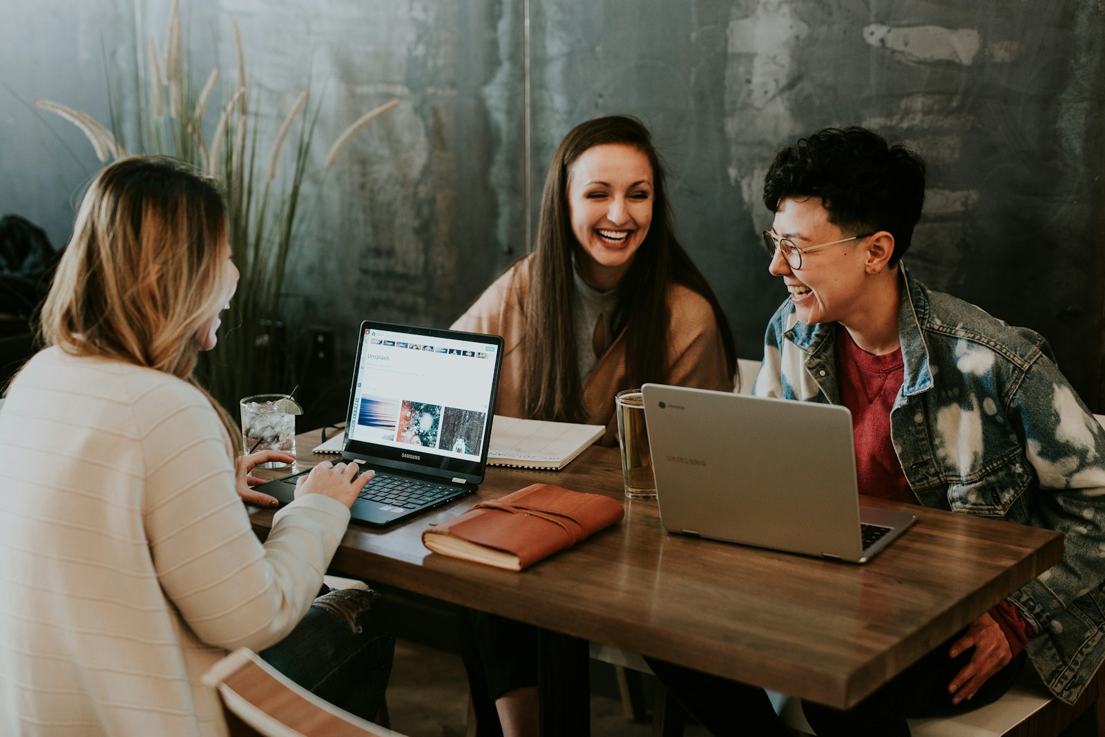 Young professionals collaborating on career growth